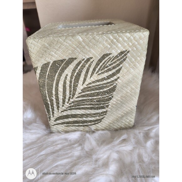 Tommy Bahama Home Montauk Drifter Green Tissue Box Cover Palm Leaf 6.5” X 5.5” - Picture 5 of 14